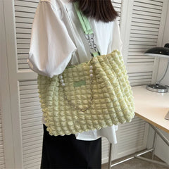 Casual Portable Handbag Chains Shoulder Bag Large Capacity Shopping Tote