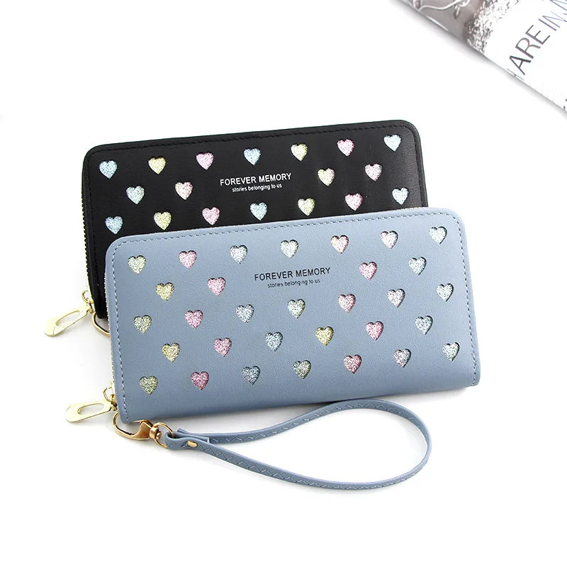 Heart Wallet Handbag Long Zipper Large Capacity Mobile Bag Small Love Wallet
