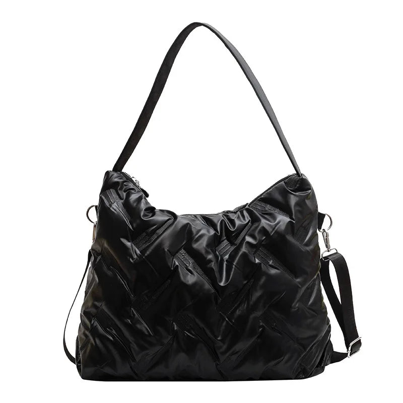 Nylon Shoulder Bag PU Leather Side Bags for Women Ladies Crossbody