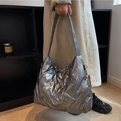 Nylon Shoulder Bag PU Leather Side Bags for Women Ladies Crossbody