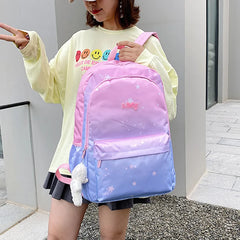 Nylon Backpack for Teenage Girls School Bag Pink