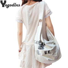 Canvas Crossbody Bag Women Irregular Handbag Large Casual Messenger Bag