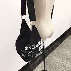 Canvas Crossbody Bag Women Irregular Handbag Large Casual Messenger Bag