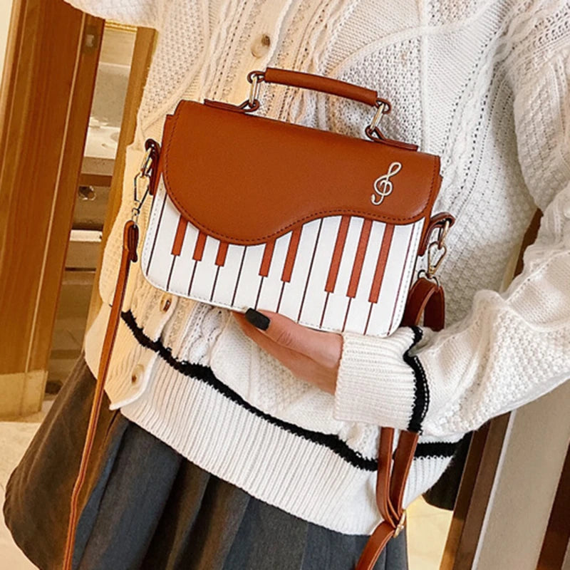 Piano Women Shoulder Bag PU Leather Handbag Crossbody Coin Purse