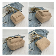 Plush Women's Shoulder Crossbody Bag Small Fluffy Fur Winter F