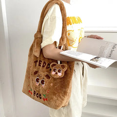 Large Fluffy Fur Shoulder Bag for Girls