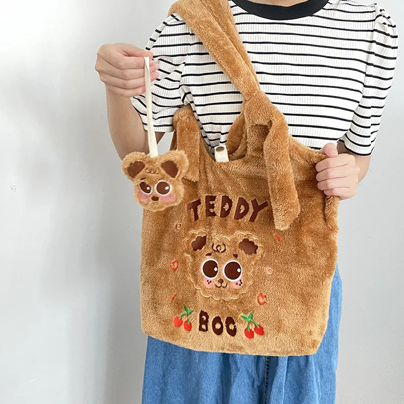 Large Fluffy Fur Shoulder Bag for Girls
