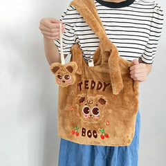 Large Fluffy Fur Shoulder Bag for Girls