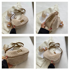 Fluffy Fur Messenger Bag Small Female Handbag