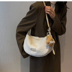 Fluffy Fur Messenger Bag Small Female Handbag