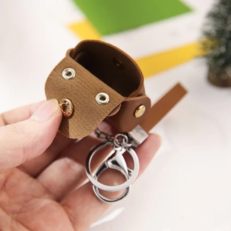 PU Hand Rope Mini Wallet Key Chain Candy Small Pouch Key Holder for Women Men
