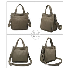 Retro Canvas Tote Bag Solid Single Shoulder Messenger Bag