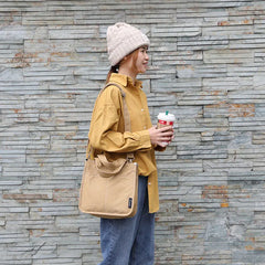 Retro Canvas Tote Bag Solid Single Shoulder Messenger Bag