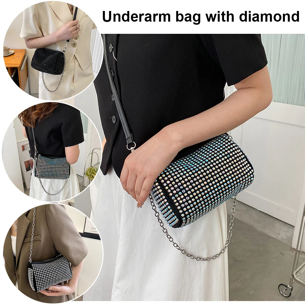 Rhinestone Shoulder Messenger Bag Women Diamond Purse Handbags