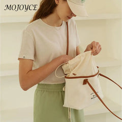Canvas Tote Ladies Drawstring Shopping Bag Purse for Women