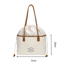 Canvas Tote Ladies Drawstring Shopping Bag Purse for Women