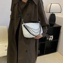 Fluffy Fur Crossbody Bag Winter Chain Tote for Women
