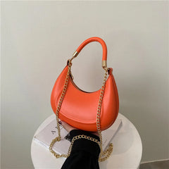 Women's Small Shoulder Crossbody Bag Pu Leather Chain Tote Handbag