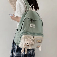 Student Nylon School Bag Female Multifunctional Backpack Outdoor Travel