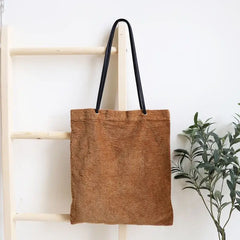 Corduroy Fashionable Female Shopping Bag Large Capacity Canvas Ladies Shoulder L