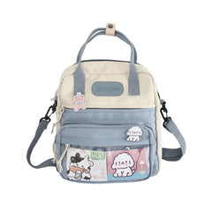 Waterproof Nylon Small Shoulder Bags for Teenage Girls Schoolbags Flower Travel