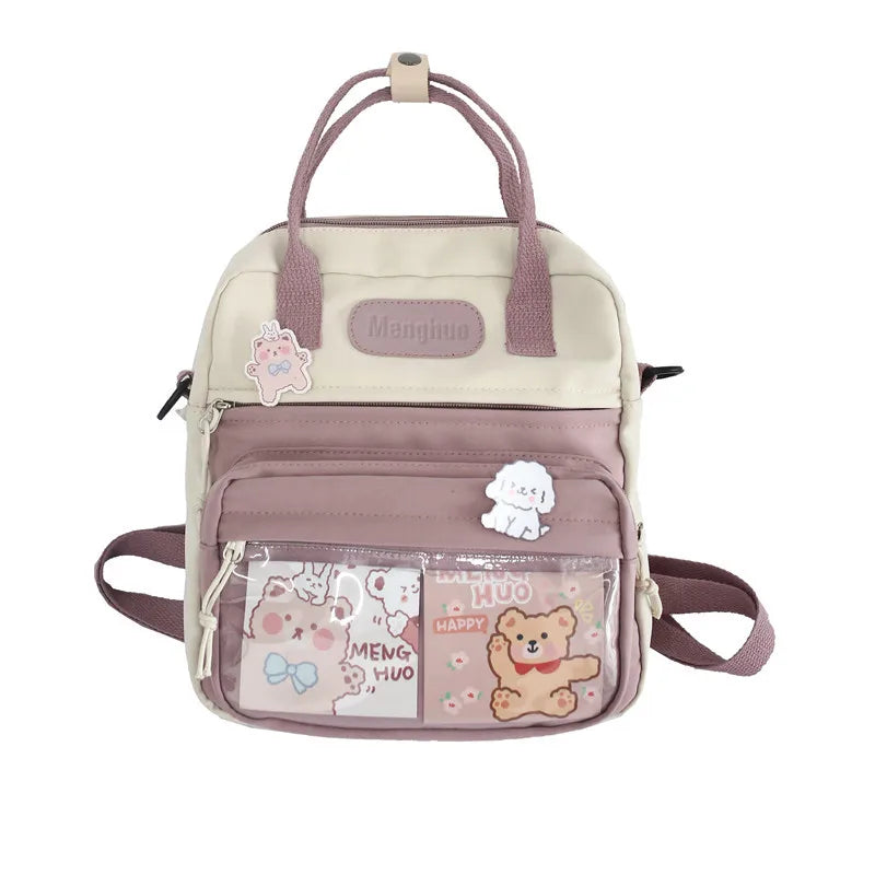 Waterproof Nylon Small Shoulder Bags for Teenage Girls Schoolbags Flower Travel