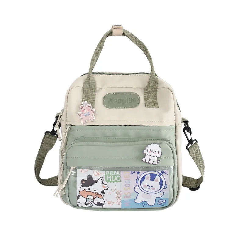 Waterproof Nylon Small Shoulder Bags for Teenage Girls Schoolbags Flower Travel