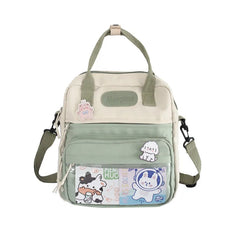 Waterproof Nylon Small Shoulder Bags for Teenage Girls Schoolbags Flower Travel