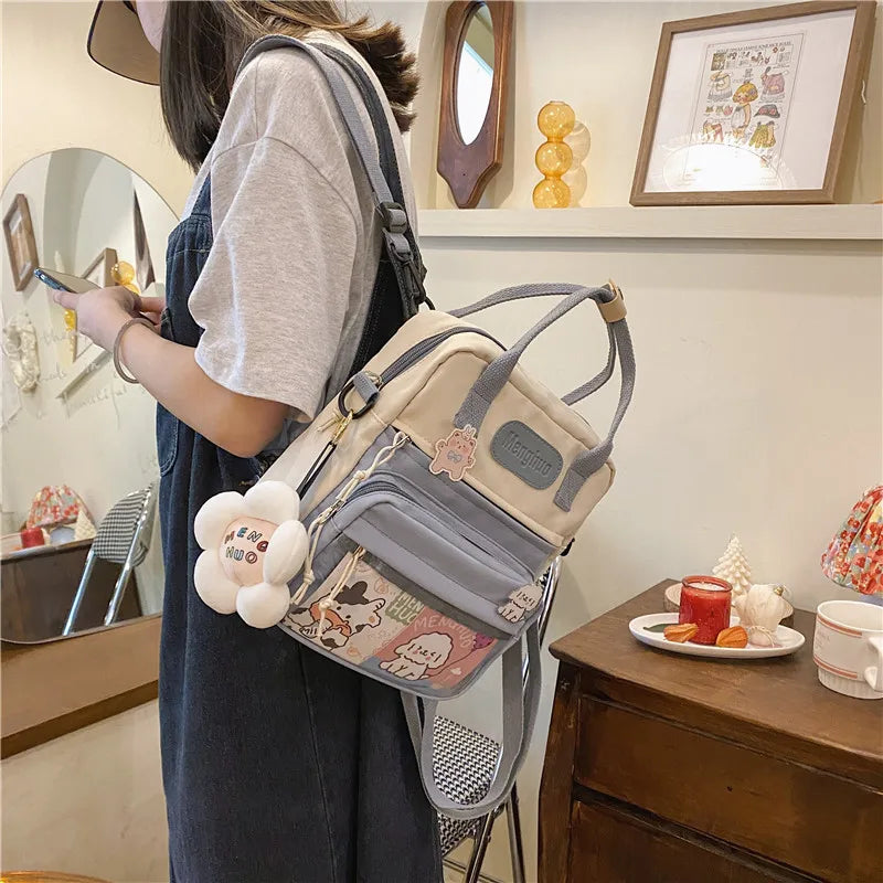 Waterproof Nylon Small Shoulder Bags for Teenage Girls Schoolbags