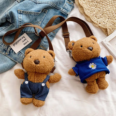 Korean-Style Bear Bag Stuffed Toy Women's Shoulder Messenger Phone Bag