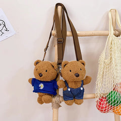 Korean-Style Bear Bag Stuffed Toy Women's Shoulder Messenger Phone Bag