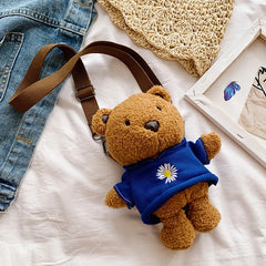 Korean-Style Bear Bag Stuffed Toy Women's Shoulder Messenger Phone Bag