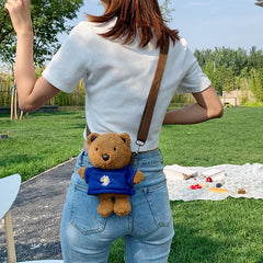Korean-Style Bear Bag Stuffed Toy Women's Shoulder Messenger Phone Bag