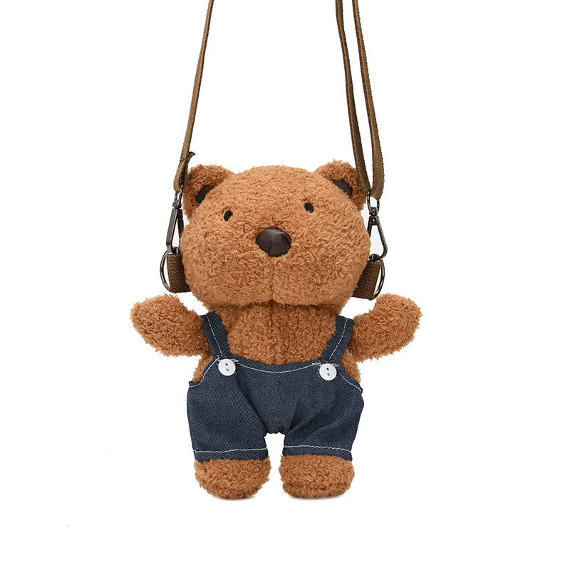 Korean-Style Bear Bag Stuffed Toy Women's Shoulder Messenger Phone Bag