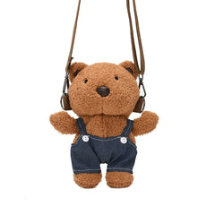 Korean-Style Bear Bag Stuffed Toy Women's Shoulder Messenger Phone Bag