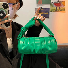 Women Folds Shoulder Bag Small PU Leather Handbags Hobos Clutch