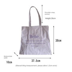 Canvas Shoulder Bag with Letter Buckle for Girls