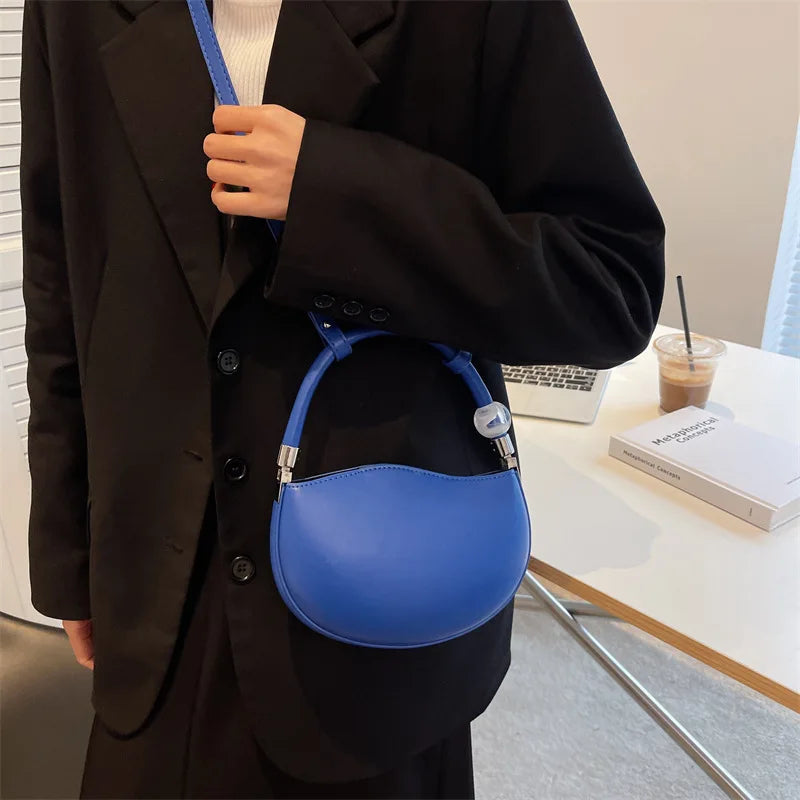 Ins Women Crossbody Bags Shoulder Messenger Bag Solid PU Leather Crossbody Bags
