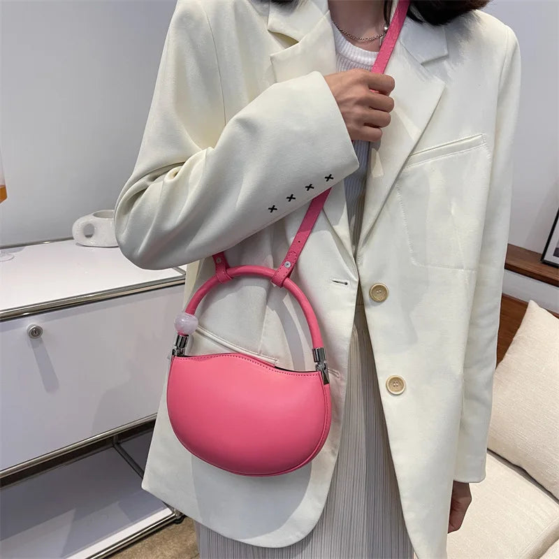 Ins Women Crossbody Bags Shoulder Messenger Bag Solid PU Leather Crossbody Bags