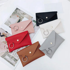 Leather Messenger Bag with Envelope Design