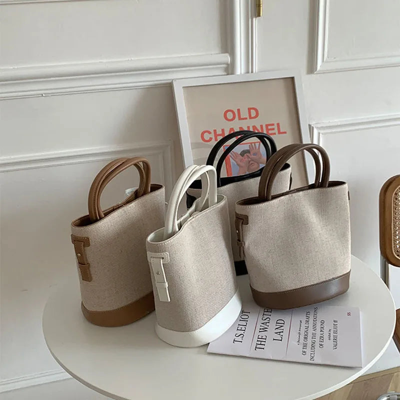 Large-Capacity Shoulder Bag with Stitching Detail