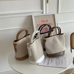 Large-Capacity Shoulder Bag with Stitching Detail