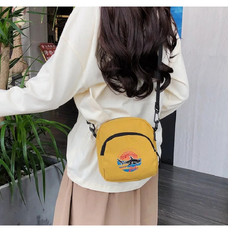 Mini Canvas Crossbody Bag Sling Purses Small Shoulder Phone Pouch
