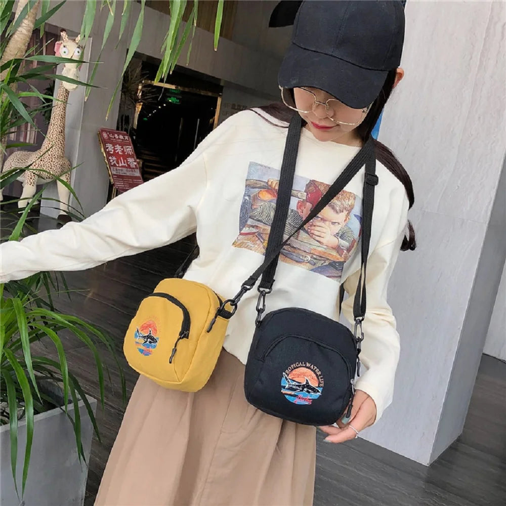 Mini Canvas Crossbody Bag Sling Purses Small Shoulder Phone Pouch