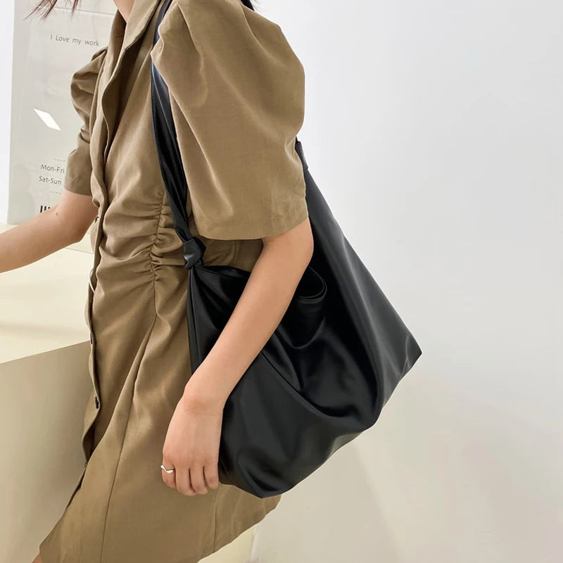 Shoulder Bags Women PU Leather Large Capacity Casual Totes Soft All-match