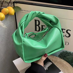 Summer Soft PU Leather Hobo Shoulder Bag for Women Crossbody Bag
