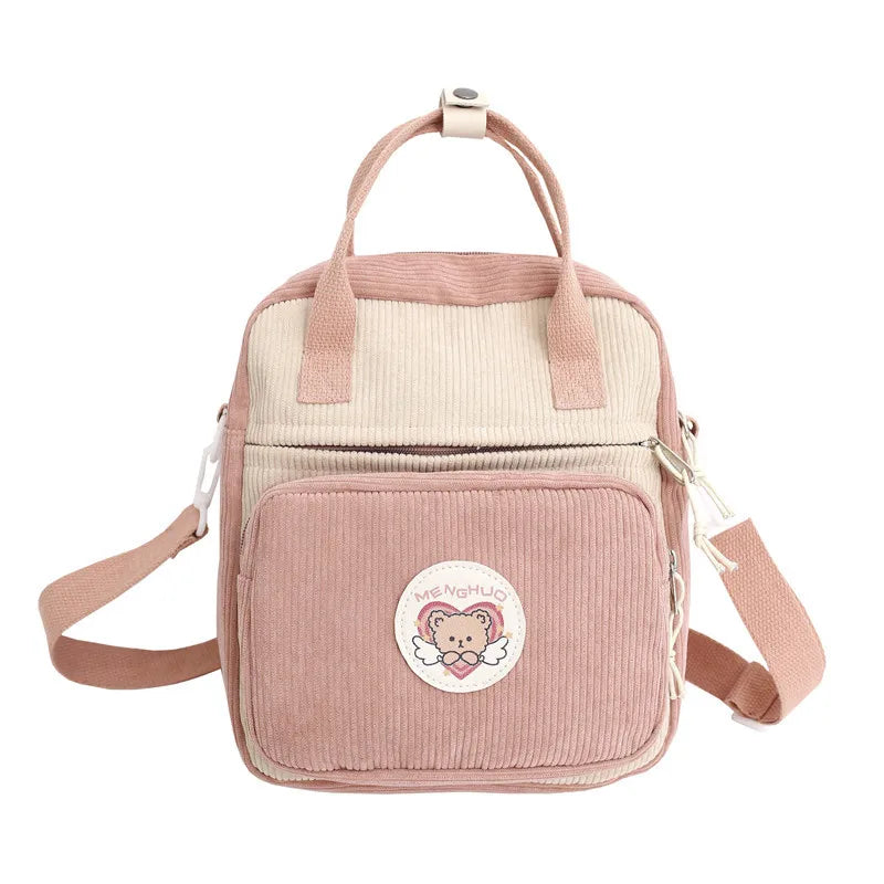 Corduroy Backpack Small Purse for Teenagers
