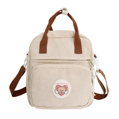 Corduroy Backpack Small Purse for Teenagers