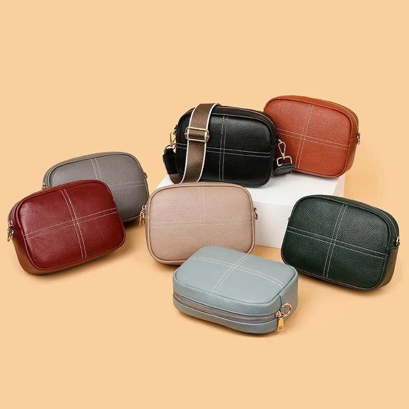 Women Leather Crossbody Bag Waterproof Large Capacity Messenger Bag