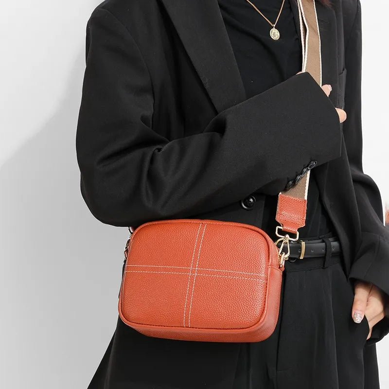 Women Leather Crossbody Bag Waterproof Large Capacity Messenger Bag